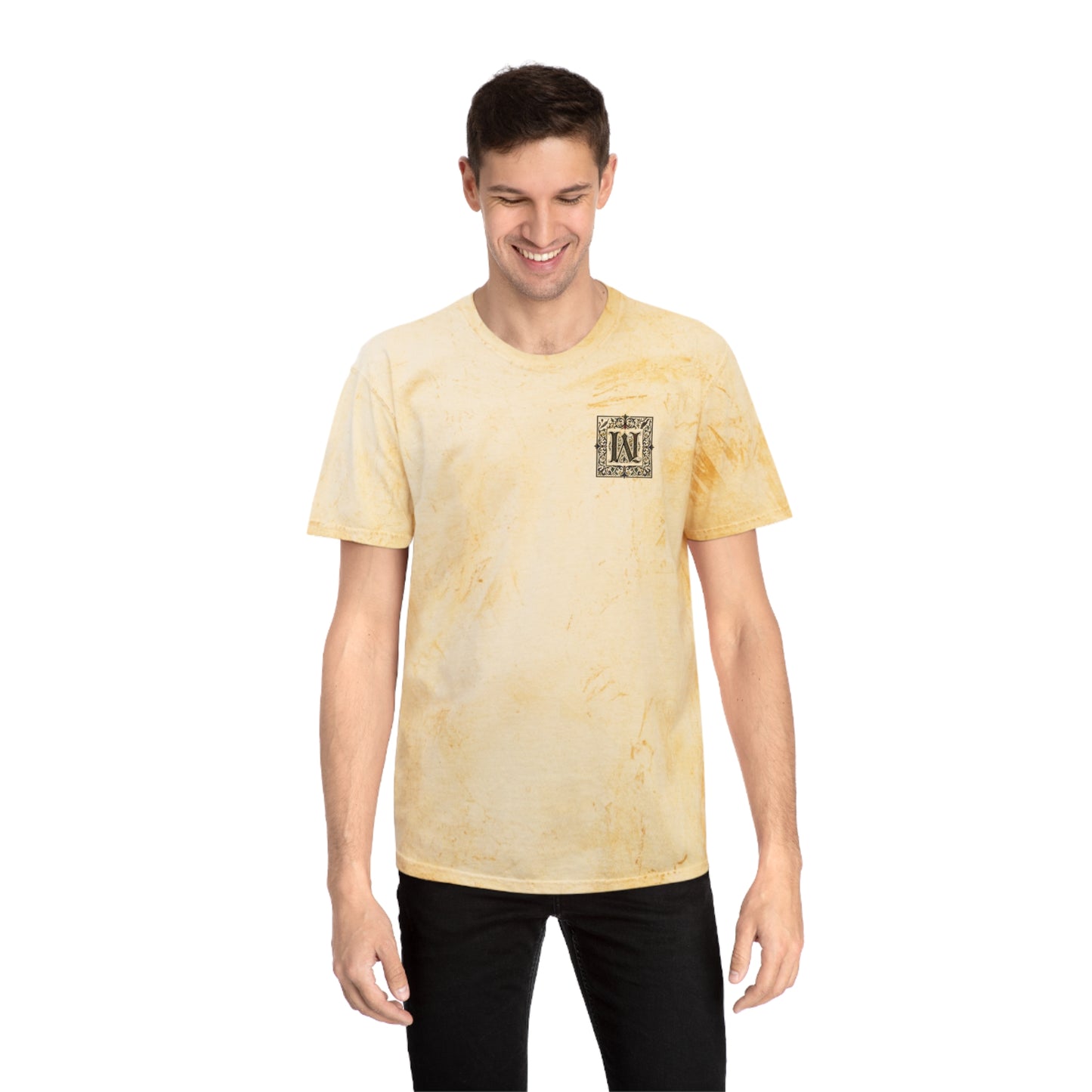 Weaird Golden Tie-Dye T‑Shirt Eye Emblem