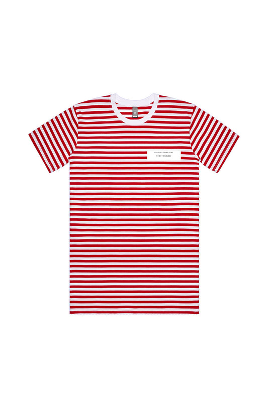 Weaird White Red Stripe Tee