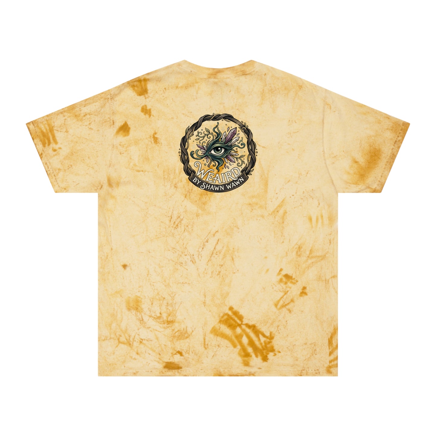 Weaird Golden Tie-Dye T‑Shirt Eye Emblem
